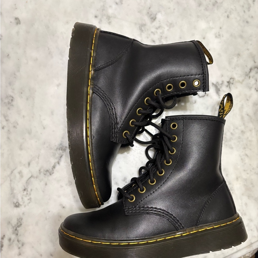 Dr. Martens Black Boots with Yellow Stitching - Picture 5 of 8